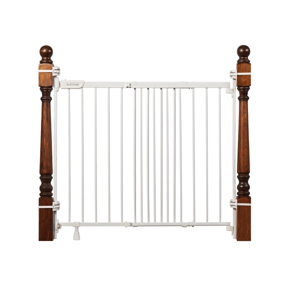 Summer Infant Metal Banister and Stair Safety Gate, 32.5" Tall x 32" to 48" Wide, White