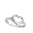 thumbnail image 4 of High Polish Heart Promise Ring .925 Sterling Silver Band Jewelry Female Male Unisex Size 6, 4 of 4