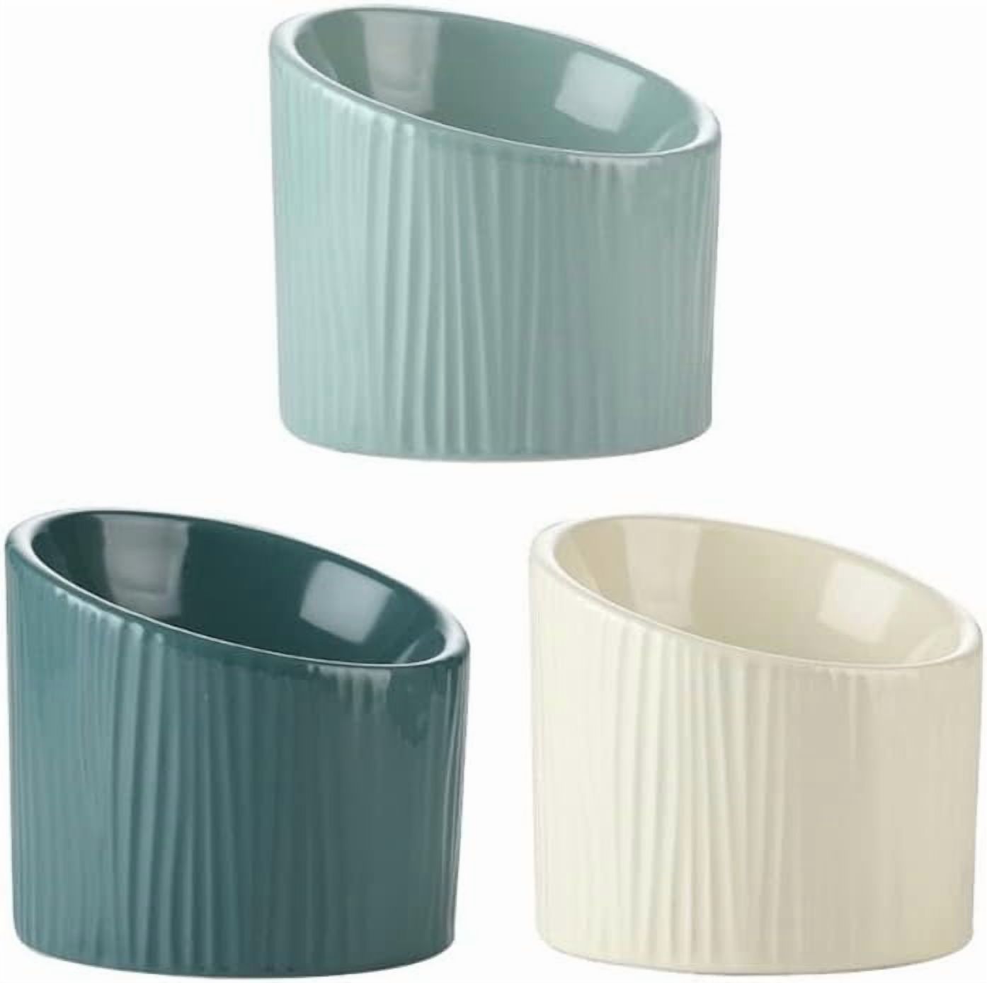 Pet Food Dispenser Pet Ceramic Bowl with Inclined Mouth Elevated Cat Bowl for Dog Cat Indoor Pet Products (Color : 3)
