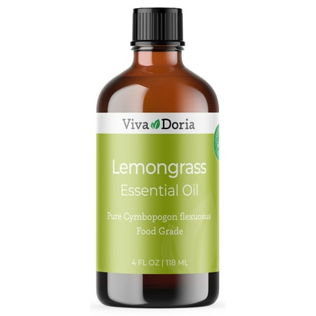 Viva Doria Pure Lemongrass Essential Oil, Undiluted, Food Grade, 118 mL (4 Fl Oz)