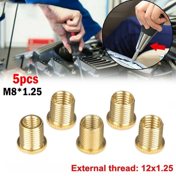 Bgsha 5Pc Gear Shift Knob Thread Adapter Nut Insert Kit M10x1.25 M10x1.5 M8x1.25
