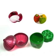 WONIU Onion Saver, Onion Keeper for Fridge, Plastic Kitchen Vegetable Storage Container, Set of 4