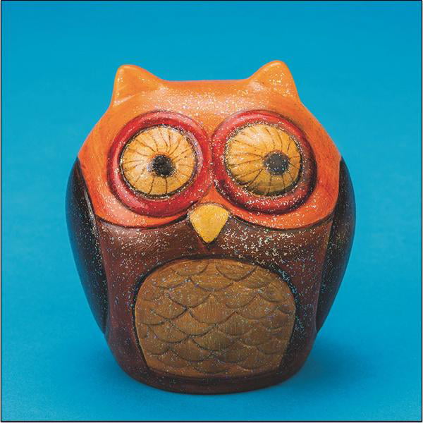 Pack of 12 Color-Me Ceramic Bisque Owl Banks