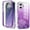 Purple, variant on Case for iPhone 16, Luxury Gradient Marble Color Case with Built-in Screen Protector Front Cover Wireless Charging Protective Girls Women Phone Case for iPhone 16, Pink