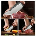 thumbnail image 3 of WXCOO Hand Forged Cooking Knife With Knife Sheath Red Pear Solid Wood Handle Boning Knife Pocket Camping Knife Outdoor Stainless Steel Knife Cutting Knife Utility Cleaver Vegetable Chopper For Kitchen, 3 of 11