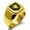 Gold, variant on Stainless Steel Dove Peace Coat of Arms Shield Engraved Square Flat Top Biker Style Polished Signet Ring