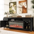 thumbnail image 6 of LazySunsets 70" Electric Fireplace TV Stand for TVs Up to 80 Inches,Farmhouse Media Console with 36" Color Changing Fireplace Insert,Barn Doors, Drawers & Adjustable Storage Shelves,Black, 6 of 7