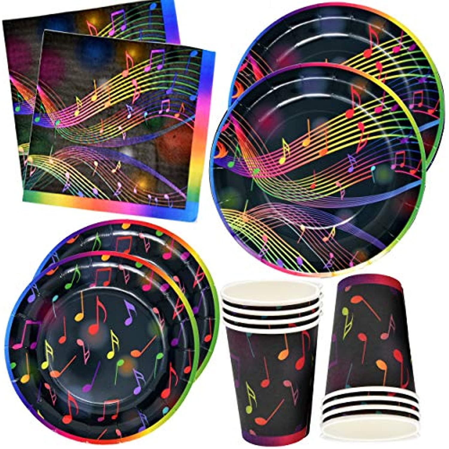 48-Pack Music Party Plates, Music Note Party Supplies for Kids Birthday,  Baby Shower, Karaoke Night, School Concert, Band Recital, Classroom  Celebration (7 Inches)