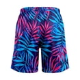 thumbnail image 6 of Rggeeun Boys Toddler Shorts Colorful Leaf Pattern Elastic Waist With Adjustable Tie & Side Pockets Loose Fit Wide Leg Knee Length For Summer Everyday Use Versatile Bottoms,Blue,7-8 Years, 6 of 6