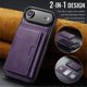 thumbnail image 2 of Case For IPhone Air Funda Protectora RFID de 6,5" con Ranuras para 7 Tarjetas Magsafe, Soporte 2 en 1, Funda Protectora de Cuero Desmontable a Prueba de Golpes, Morado, For IPhone Air, 2 of 7