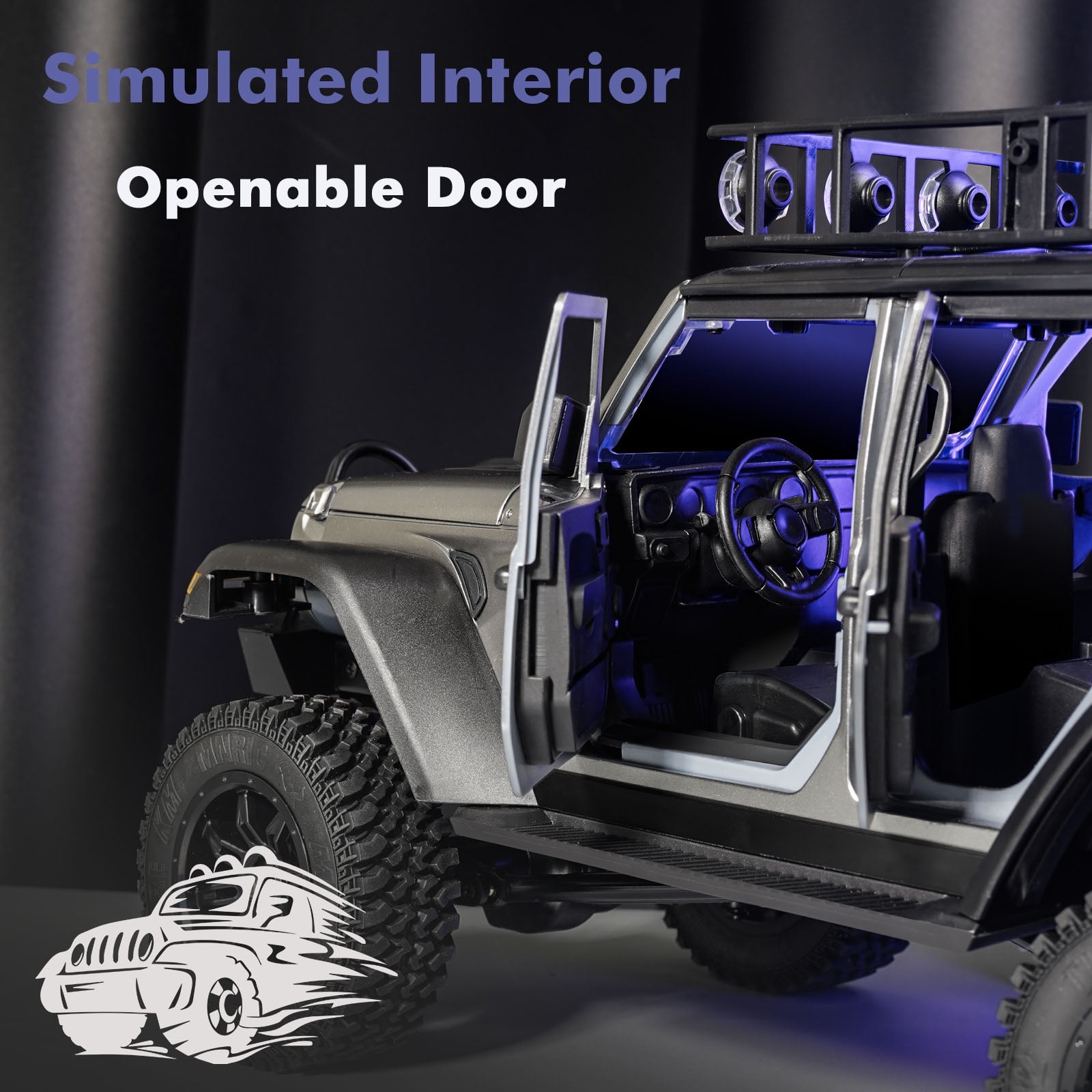 1/12 RC Crawler RTR, MN-128 Off-Road Truck, 4x4 RC Rock Crawler with 2.4G Remote Control RC  Car Model for Adults Gifts (Gray)