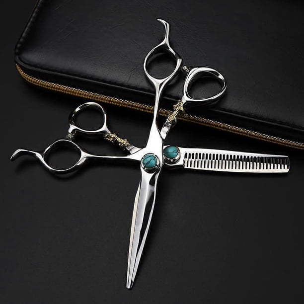 Juego de tijeras profesionales para cortar el cabello, 6 pulgadas, acero JP440c, tijeras de entresacar para barbero ultra afiladas.