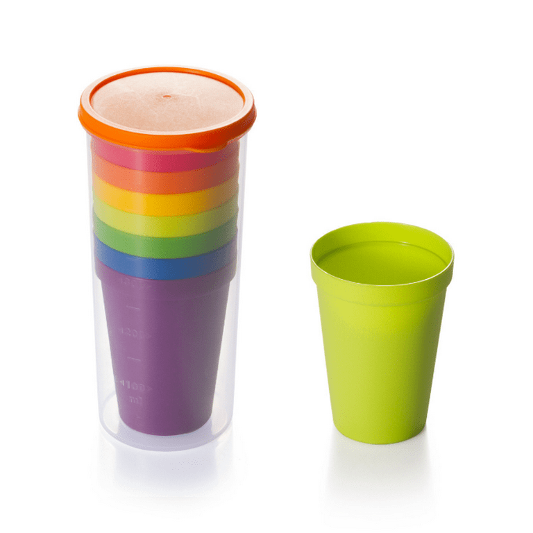 Set of 12 Kids Plastic Cups - 9 oz Children Drinking Cups Tumblers Reusable - BPA-Free Cups for Kids & Plastic Drinking Glasses Tumbler - Unbreakable
