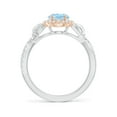 thumbnail image 2 of Angara Natural 1 Ct. Aquamarine with Diamond Halo Ring in 14K White & Rose Gold for Women (Ring Size: 3), 2 of 10