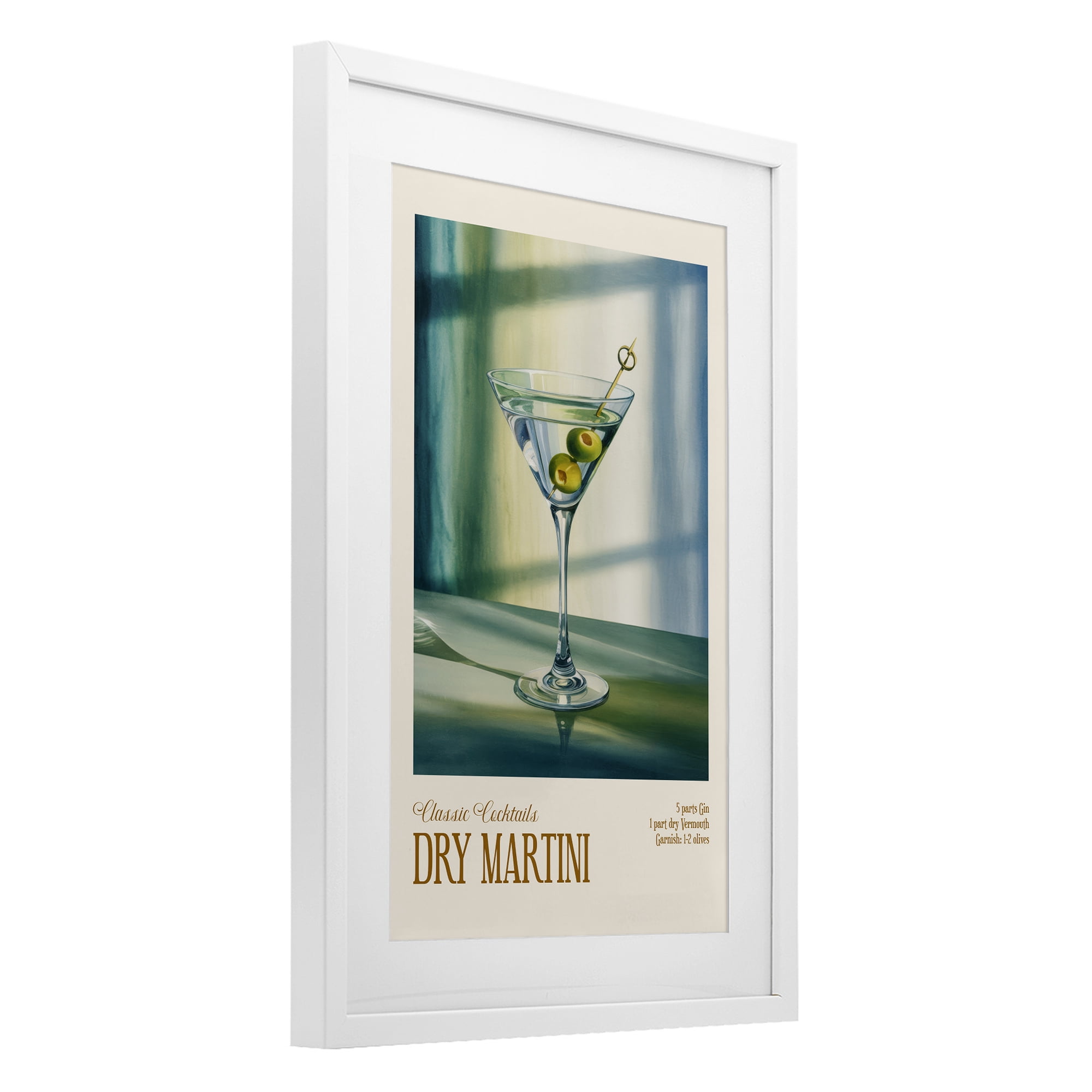 Stupell Industries Dry Martini on Surface White Framed Print Under Glass, design by Andreas Magnusson
