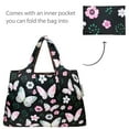 thumbnail image 5 of Wrapables Large & Small Foldable Tote Nylon Reusable Grocery Bags, Set of 2, Midnight Butterfly, 5 of 5