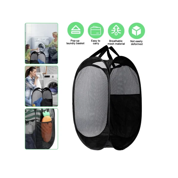 Foldable Hamper Clothes Laundry Basket Portable Sorter Mesh Wash Bag Organizer