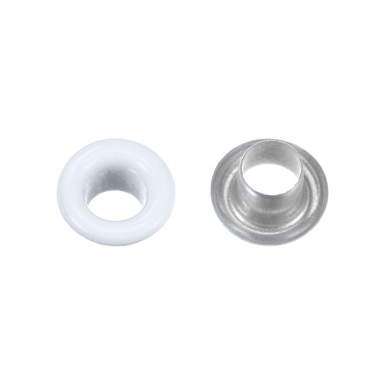 100set Grommets Kit Metal Eyelets 4mm Grommet Tool for Shoes Clothes Belt  Bag DIY Project, White 