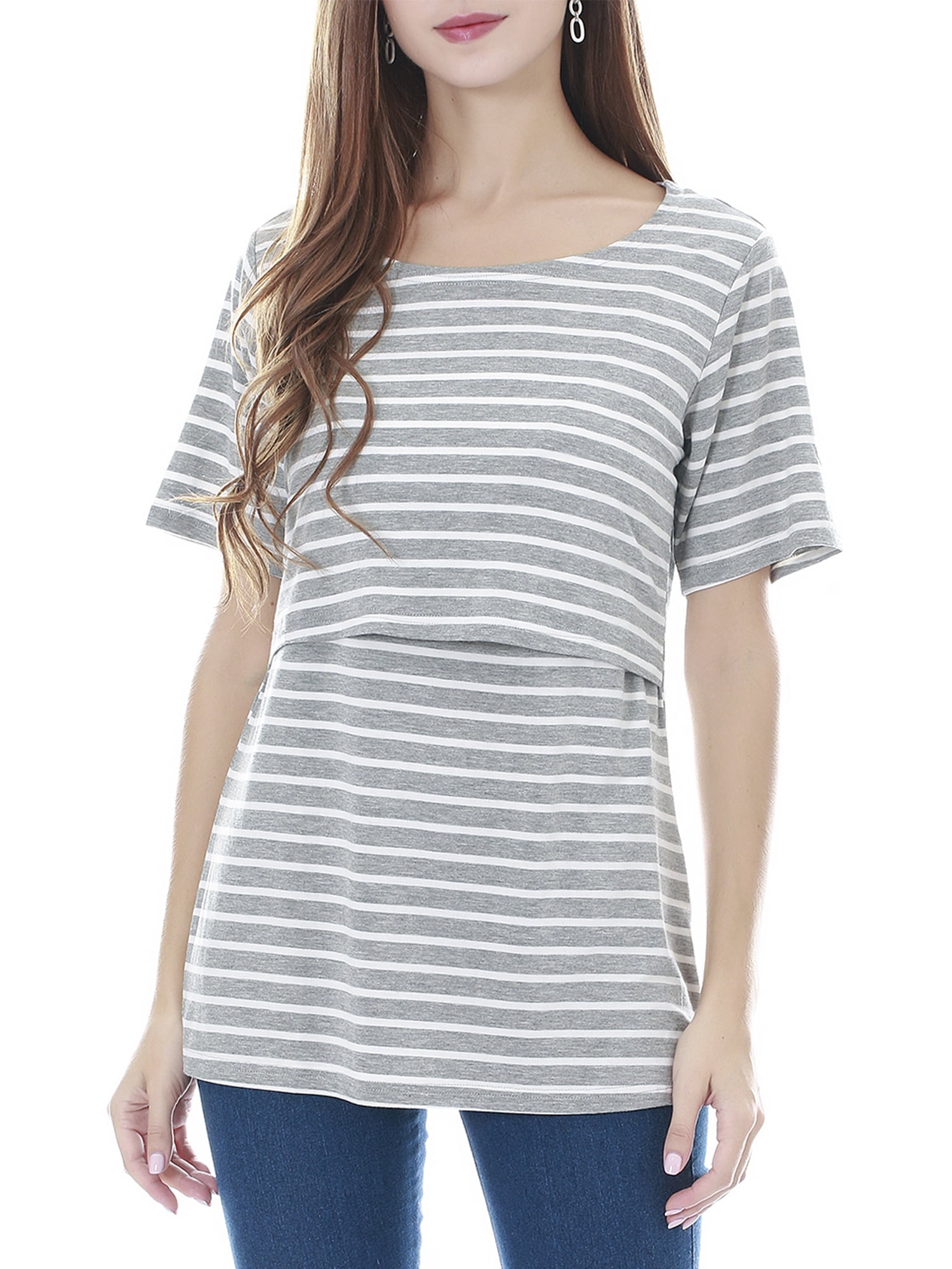 Women's Maternity Nursing Tops Clothes Breastfeeding T-Shirts 3-Pack