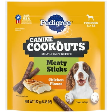 Pedigree Canine Cookout Soft Dog Treats, Chicken Flavored Meaty Sticks, 5.36 Oz Bag