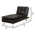 thumbnail image 5 of Modern Style Leatherette Chaise in Black, 5 of 5