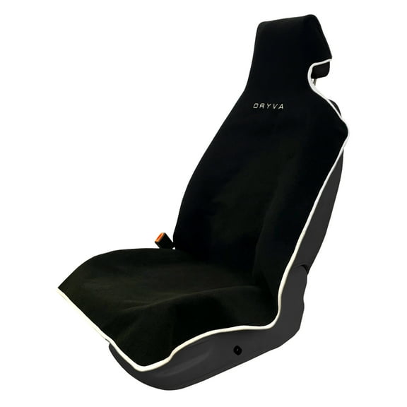 DryvaSeat - Premium Microfiber Towel Car Seat Cover - Waterproof & Sweatproof - Universal Fit, Machine Washable, Non-Slip - Seat Protector for Car, Truck, SUV, Van (Black, 1 Pack)