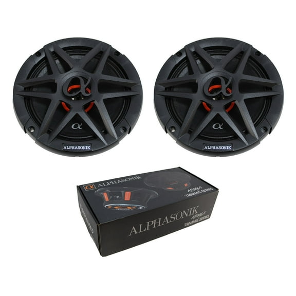 Pair of 6.5" Alphasonik 1200W Mid Range Speakers 4 Ohm Pro Car Audio ABM65