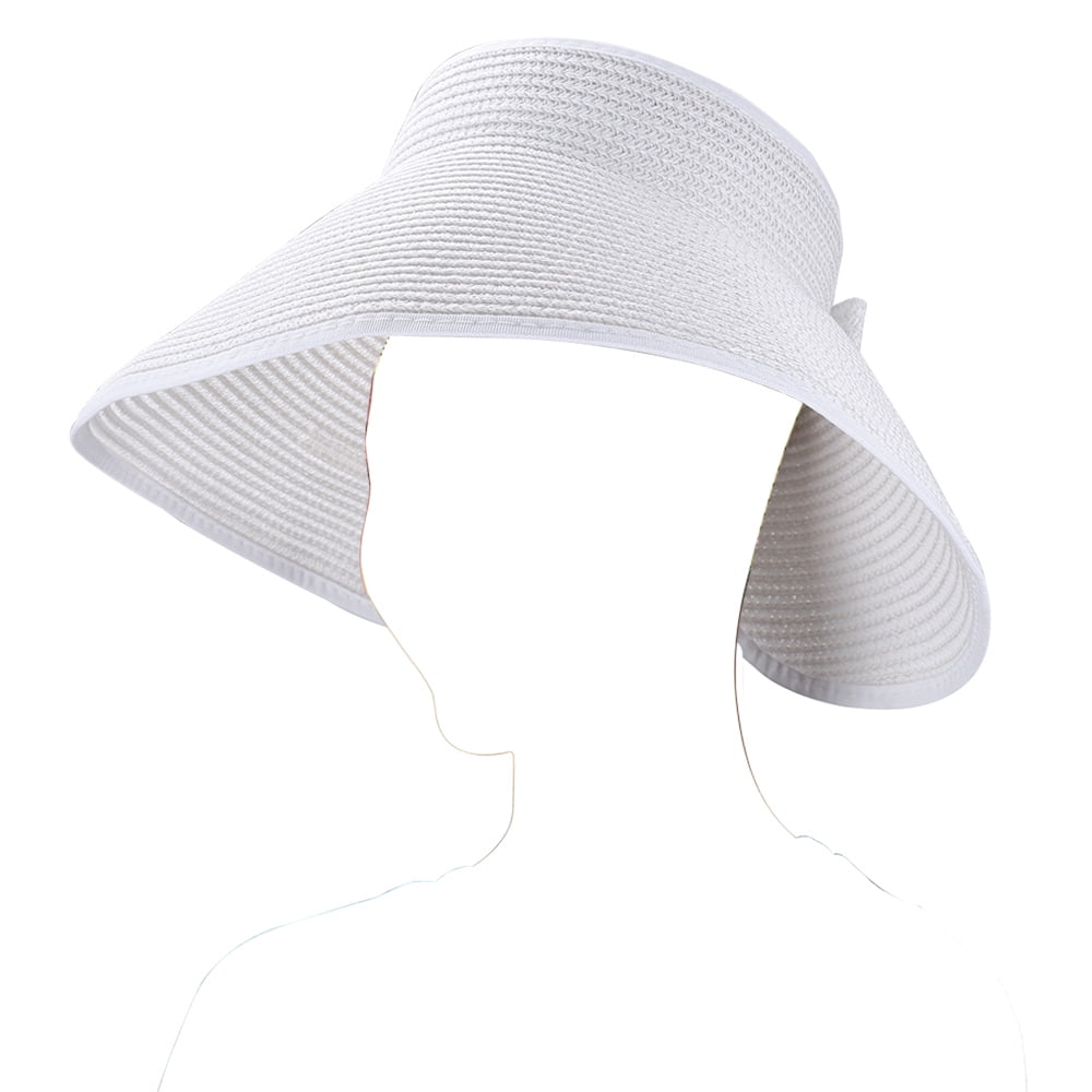 Fashion Women's and Girl's rollup Summer Bow Tie Straw Visor Sun Hat