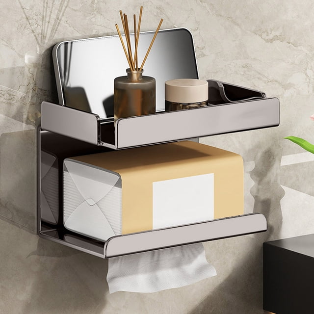 Wall Mounted Toilet Paper Box Toilet Paper Roll Toilet Paper Holders Non Perforated Toilet Paper Storage Rack Mobile Phone Storage Rack