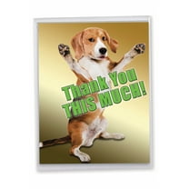 1 Jumbo Funny Thank You Greeting Card (8.5 x 11 Inch) - This Much Dog Thank You Card J2232TYG