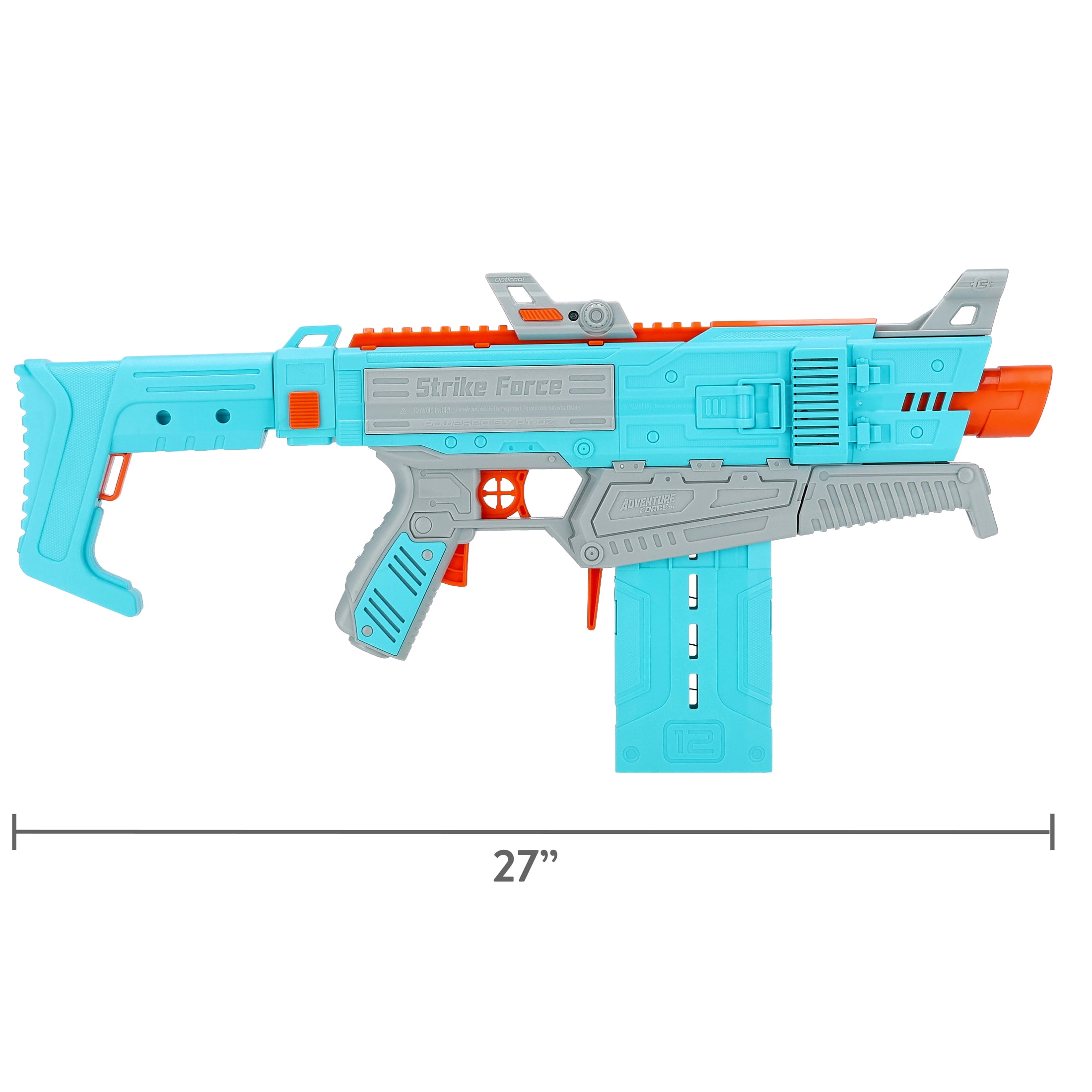Adventure Force Strike Force Motorized Clip-Fed Foam Dart Blaster, 17 Pieces