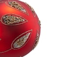 thumbnail image 4 of A&B Home Set of 6 Red Glass Ball Hanging Ornaments with Gold Glitter Pattern 3.9" x 3.9" x 3.9, 4 of 10