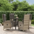 thumbnail image 1 of vidaXL 5 Piece Garden Dining Set with Cushions Black and Grey Poly Rattan, 1 of 5