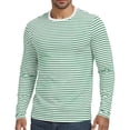 thumbnail image 4 of Xcmzpl Striped Long Sleeve Shirts for Men Casaul Color Block Pullover Tops Round Neck Going Out Outdoor Sports Shirt M-XXXL, 4 of 6