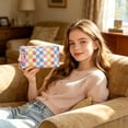 thumbnail image 6 of Roiihwy Striped Waterproof PVC Cosmetic Bag, Makeup Pouch With Tassel Zipper For Travel, 10.2x5.3x3.5in Multicolor, 6 of 6