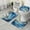 Blue Marble Gold, variant on Teal Marble Gold Wave Pattern Bathroom Rugs Sets 3 Piece,Toilet Cover Set,Absorbent Non Slip Bathroom Mats Sets with U-Shaped Contour Rug Toilet Rug Set