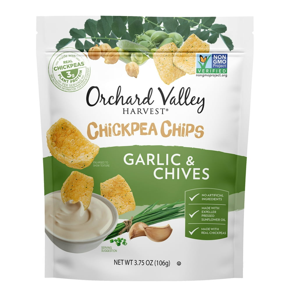 Orchard Valley Harvest Garlic & Chive Chickpea Chips, 3.75 Oz