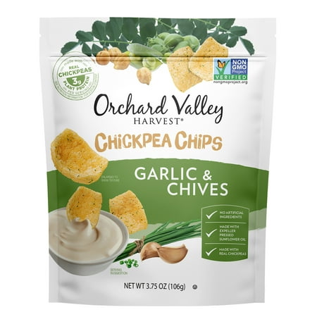 Orchard Valley Harvest Garlic & Chives Chickpea Chips, 3.75 Oz.