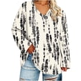thumbnail image 3 of Boho Tops for Women Sawvnm Women Fashion Plus-Size V-Neck Long Sleeved Printing Top XL, 3 of 7
