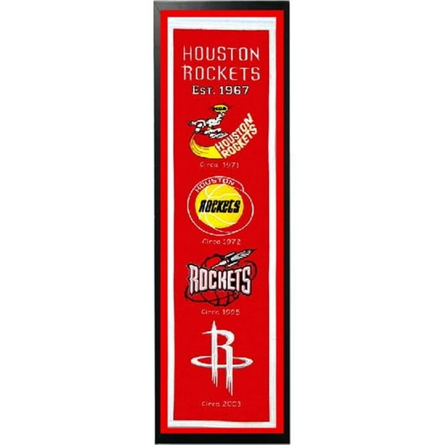 Encore Select 110-08 Houston Rockets Logo History Felt Banner - 14 x 37 in.