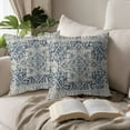 thumbnail image 3 of Boho Ethnic Pillow Covers 20x20 Inch Set of 2 Bohemian Carpet Throw Pillows Couch Navy Blue Grey Coral Floral Decorative Pillow Cases Farmhouse Home Decor Sofa Porch Patio Bed Room Outdoor, 3 of 6