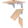 thumbnail image 2 of 2pcs Folding Shelf Brackets - Heavy Duty Metal Collapsible Triangle Shelf Bracket, Diy Wall Mounted Folding Table Hinge, Space Saving For Bench Table-, 2 of 5