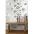 thumbnail image 4 of Harry & Grace Metallic Silver Dandelion Floral Peel and Stick Wallpaper - 27 ft. W x 18 ft. L Roll, 4 of 7