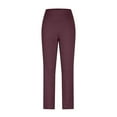 thumbnail image 6 of Htigea High Waisted Leggings for Women - No See Through Tummy Control Cycling Workout Yoga Pants Wine,L, 6 of 7