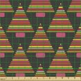 thumbnail image 2 of Ambesonne Christmas Fabric by the Yard Upholstery, Xmas Trees-Shaped Lines, 2 Yards, Earth Yellow Pink and Scarlet, 2 of 5