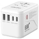 thumbnail image 1 of Adaptador Universal de Viaje LENCENT Blanco GaN III 65W con 2 Puertos USB y 3 PD USB-C para USA Euro, 1 of 8