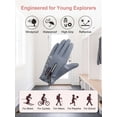 thumbnail image 4 of Spencer Kids Gloves Winter Warm Waterproof Snow Gloves Anti-slip Fleece Lined Mittens Outdoor Ski Gloves for Boys Girls (Gray, M), 4 of 7
