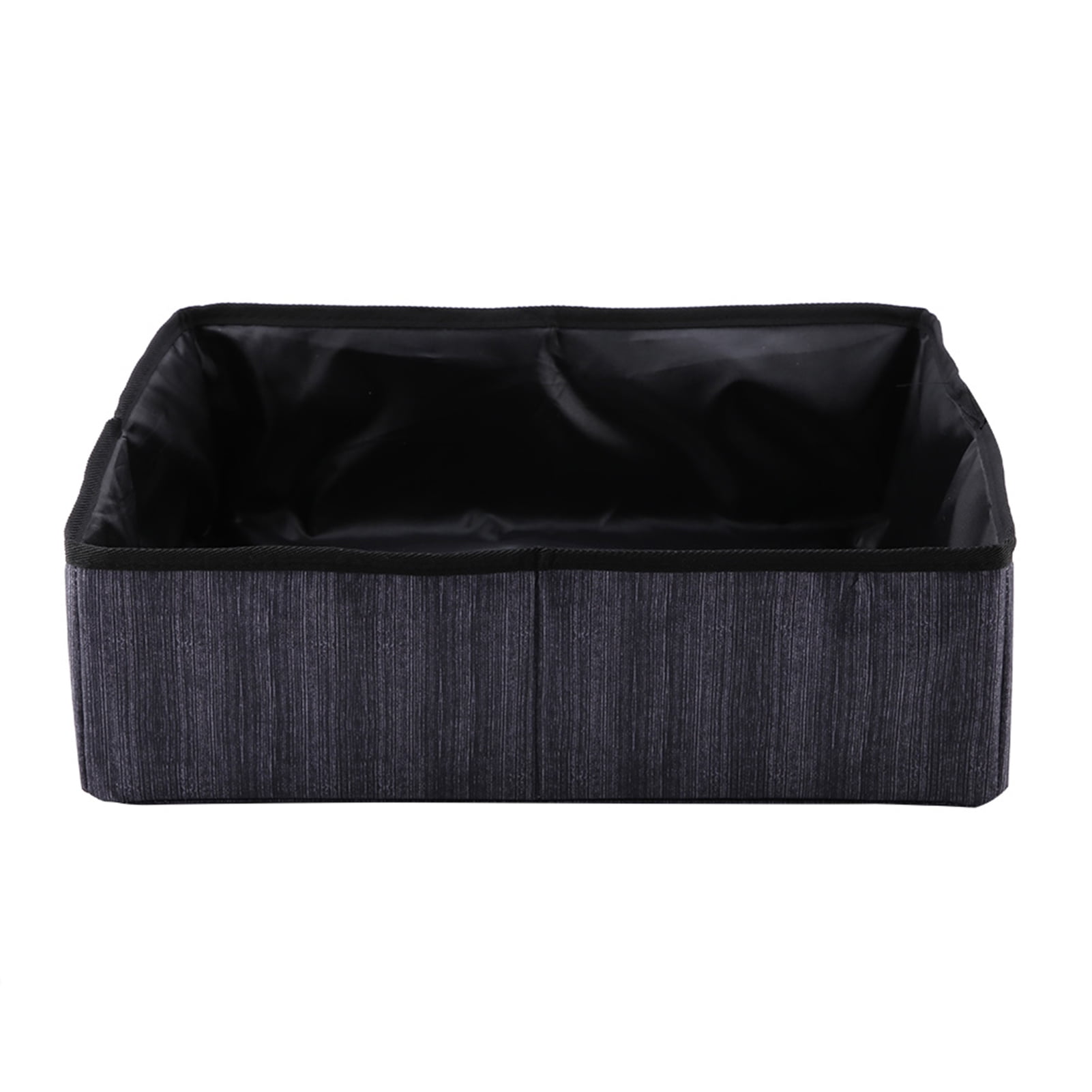 Cat Collapsible Litter Box Pet Litter Pan Waterproof Outdoor Foldable for Travel(Black)
