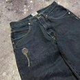 thumbnail image 5 of Street Y2K nueva moda Joker gótico estampado Jeans mujeres Harajuku Casual suelto recto pantalones de pierna ancha pareja Punk trapeador Jeans, 5 of 5