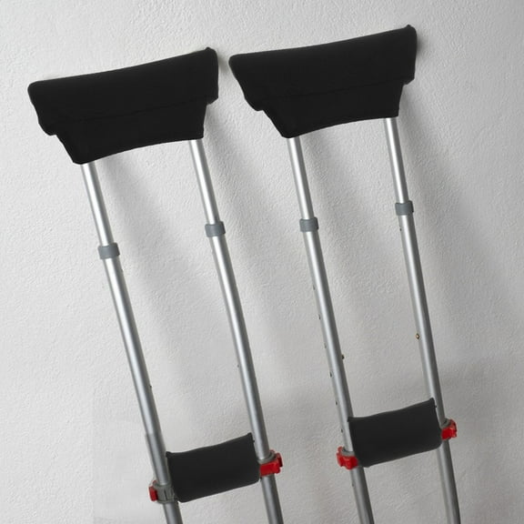 COOPHYA Crutches Support Cushion Black 1Set 7.9Inch X 2.0Inch X 0.3Inch Fabrics PP Cotton